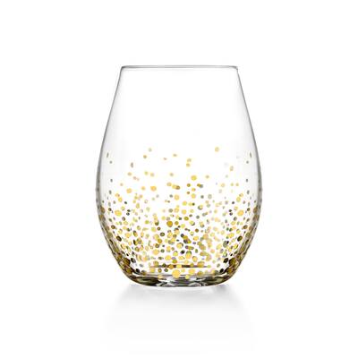 Fitz and Floyd Gold Luster Stemless Glasses