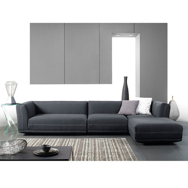 Shop Baxton Studio Fairbanks Grey Upholstered Modern Sectional Sofa Set