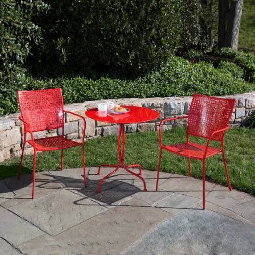 Martini 3-piece Bistro Set - Cherry Pie Red
