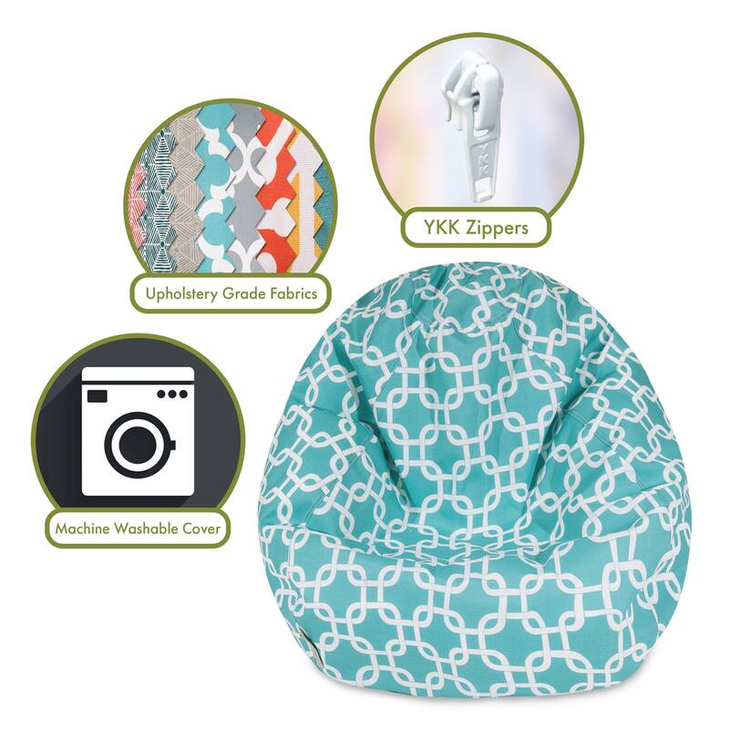 Majestic Home Goods Teal Links Small Classic Bean Bag Chair
