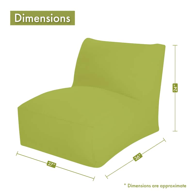 Majestic Home Goods Indoor Outdoor Yellow Vertical Stripe Bean Bag Chair Lounger 36 in L x 27 in W x 24 in H