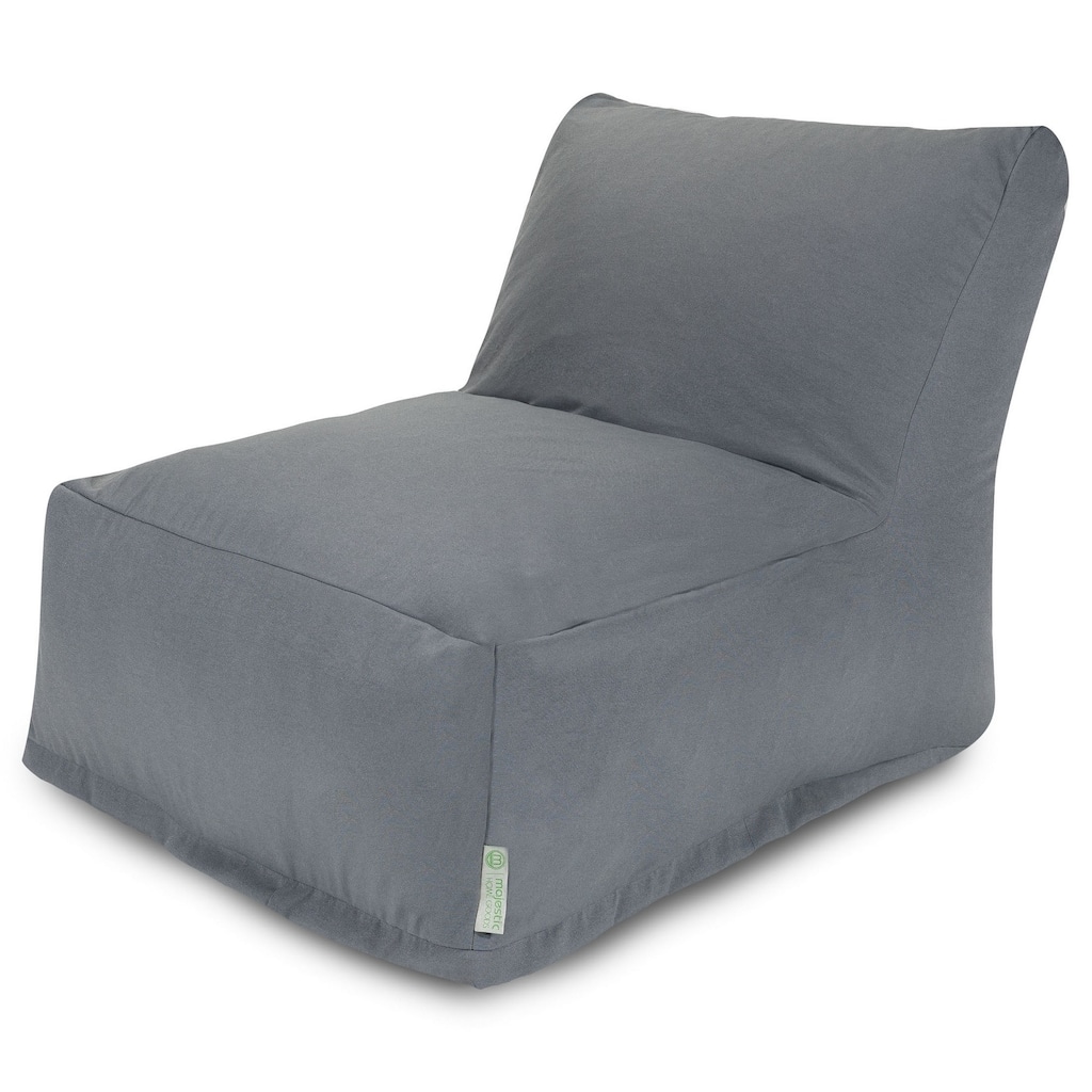 Majestic Home Goods Indoor Outdoor Gray Solid Bean Bag Chair Lounger 36 in L x 27 in W x 24 in H