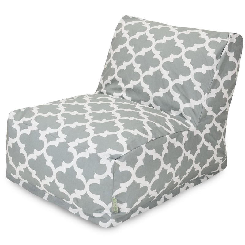 Majestic Home Goods Indoor Outdoor Trellis Bean Bag Chair Lounger 36 in L x 27 in W x 24 in H - Gray