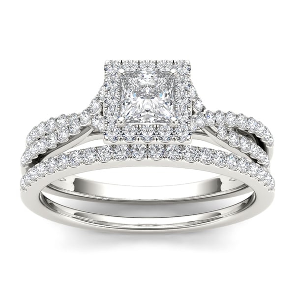 de couer 10k white gold 1ct tdw diamond princess cut engagement ring set - White Gold Princess Cut Wedding Rings de couer 10k white gold 1ct tdw diamond princess cut engagement ring set - White Gold Princess Cut Wedding Rings