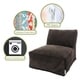 preview thumbnail 14 of 22, Majestic Home Goods Indoor Villa Velvet Bean Bag Chair Lounger 36 in L x 27 in W x 24 in H