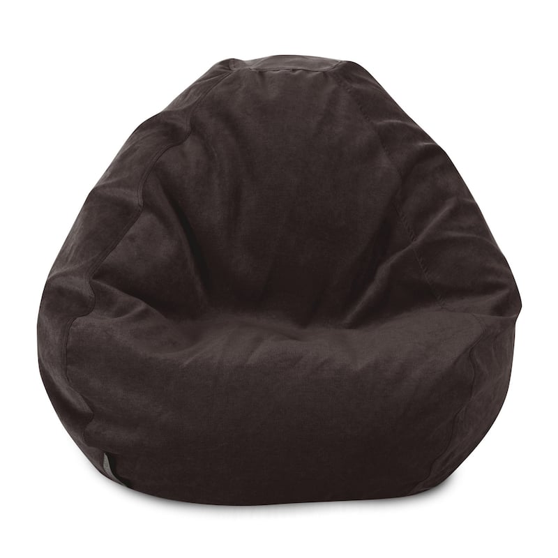 Majestic Home Goods Villa Velvet Collection Bean Bag Chair Small/Large - Small - Storm