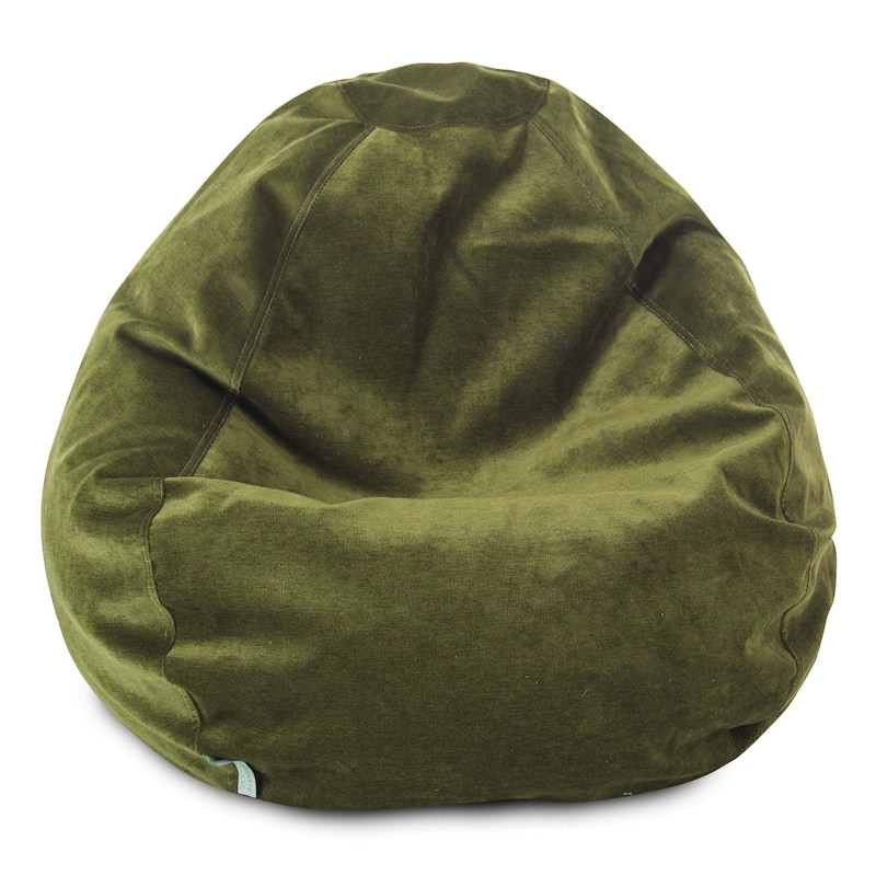 Majestic Home Goods Villa Velvet Collection Bean Bag Chair Small/Large - Small - Fern