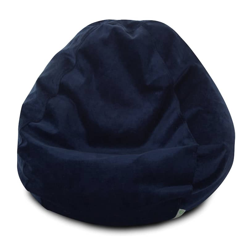 Majestic Home Goods Villa Velvet Collection Bean Bag Chair Small/Large - Small - Navy