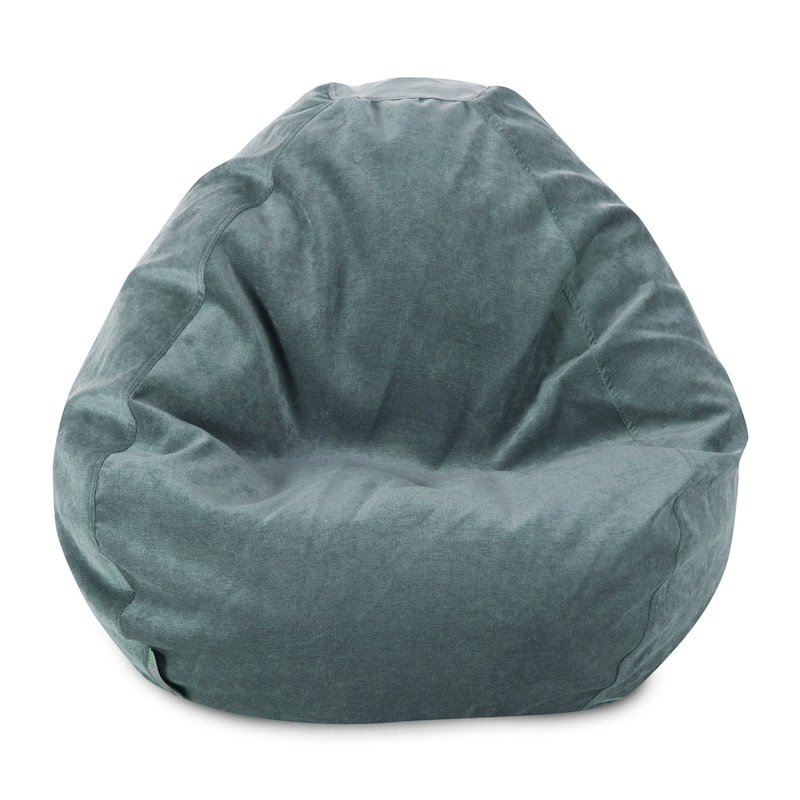 Majestic Home Goods Villa Velvet Collection Bean Bag Chair Small/Large - Small - Azure