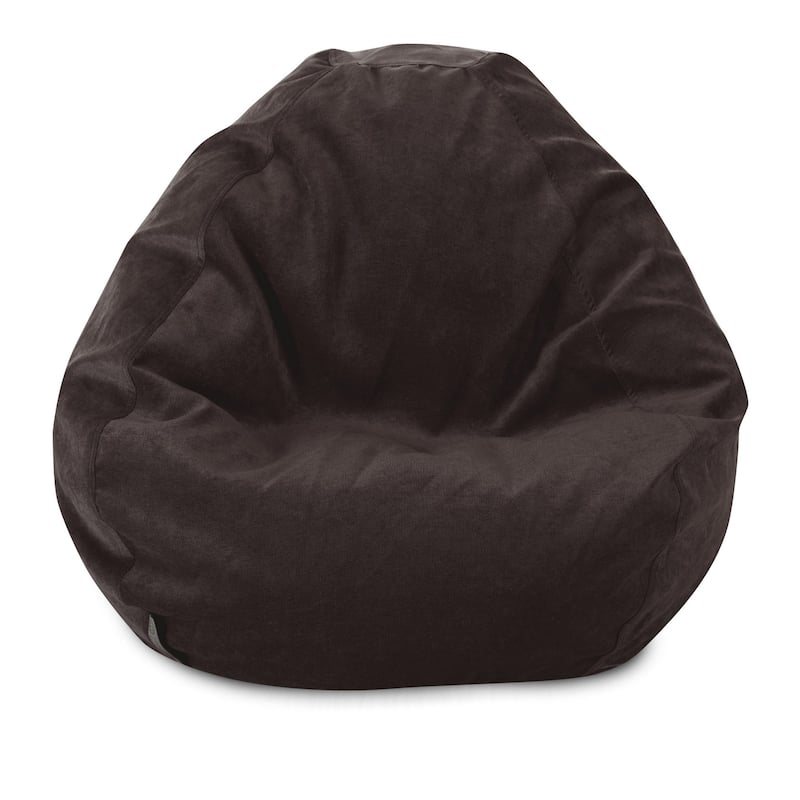 Majestic Home Goods Villa Velvet Collection Bean Bag Chair Small/Large - Large - Storm