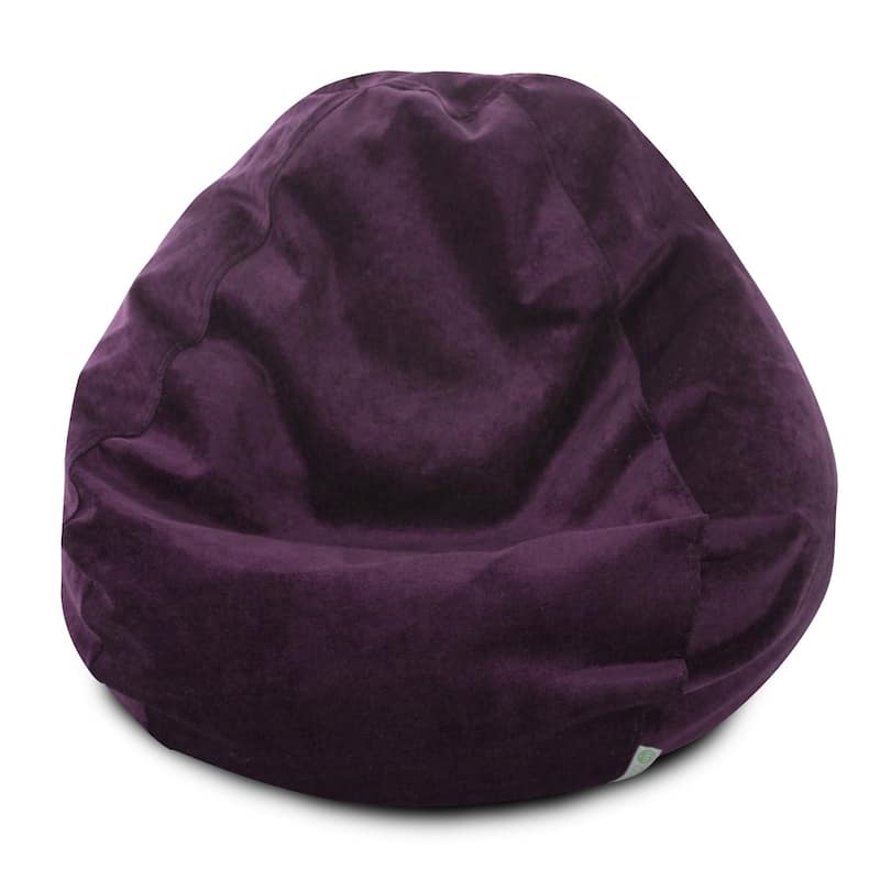 Majestic Home Goods Villa Velvet Collection Bean Bag Chair Small/Large - Small - Aubergine