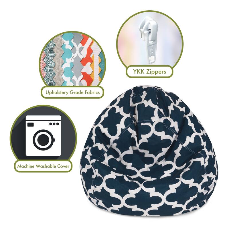 Majestic Home Goods Trellis Classic Bean Bag Chair Small/Large