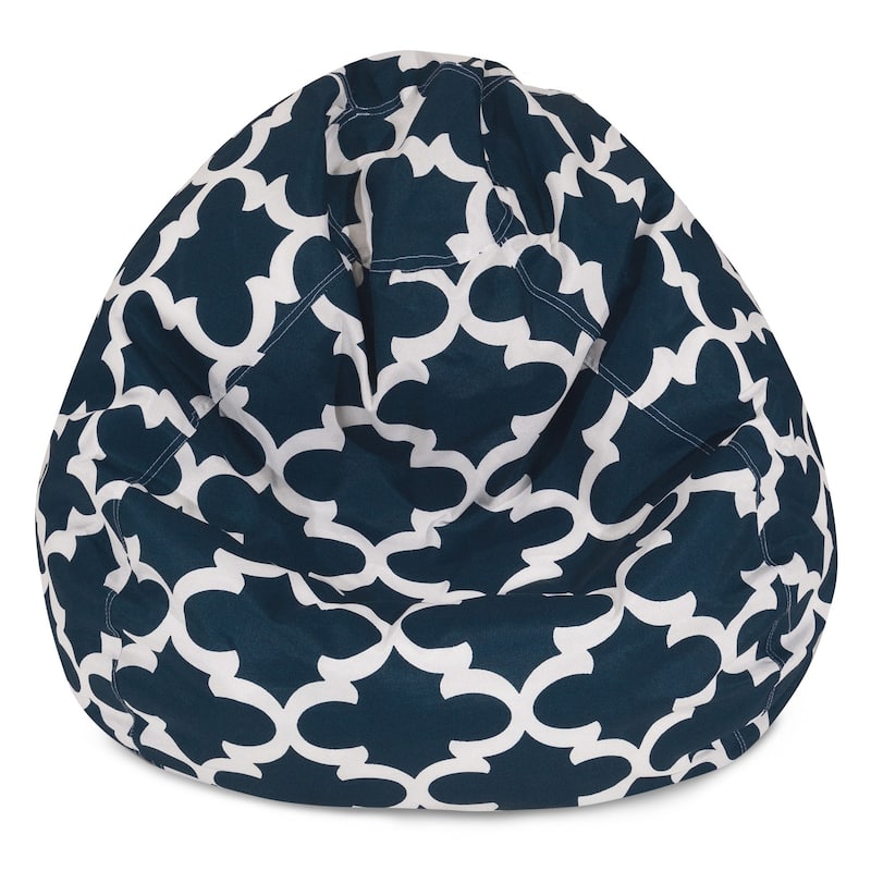 Majestic Home Goods Trellis Classic Bean Bag Chair Small/Large - Small - Navy