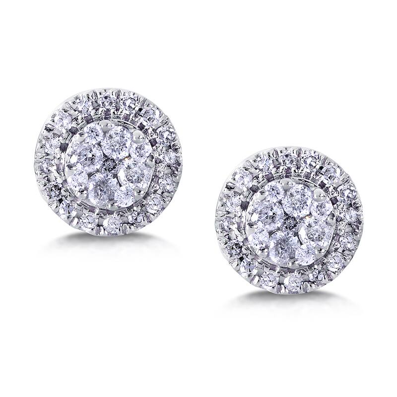 Annello by Kobelli 10k White Gold 1/4ct TDW Diamond Earrings