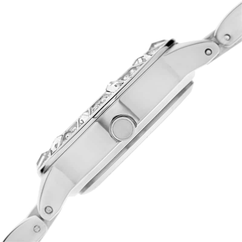 August Steiner Women's Swiss Quartz Mother of Pearl Dial Silver-Tone Bracelet Watch