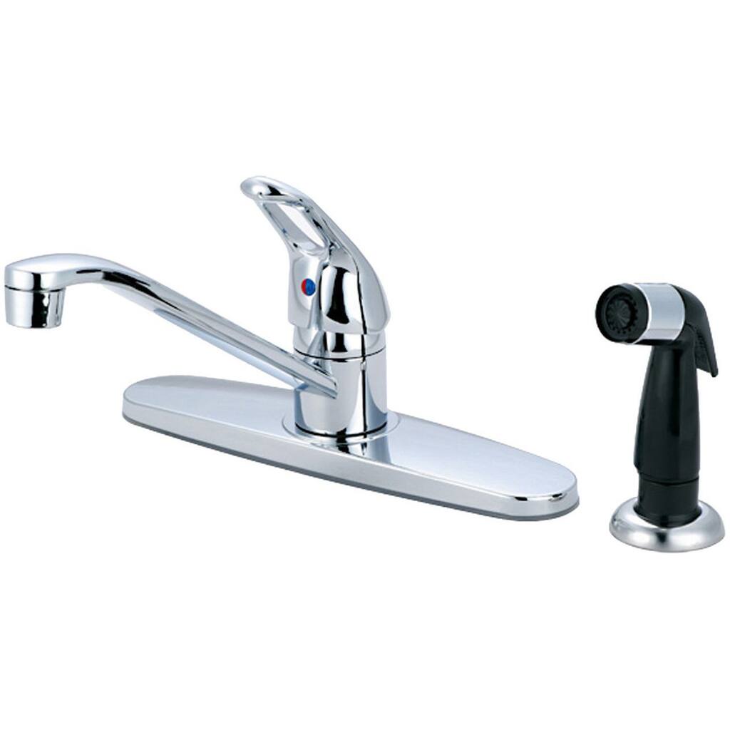 Olympia Series K-4171 Elite Single Handle Metal Loop Kitchen Faucet with Black Side Spray Assembly
