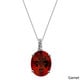 preview thumbnail 3 of 12, Oval Gemstone Birthstone Pendant in Sterling Silver with Diamond Accent Necklace