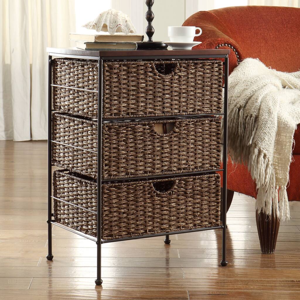 Farmington Maize Weave and Metal 3-drawer Chest