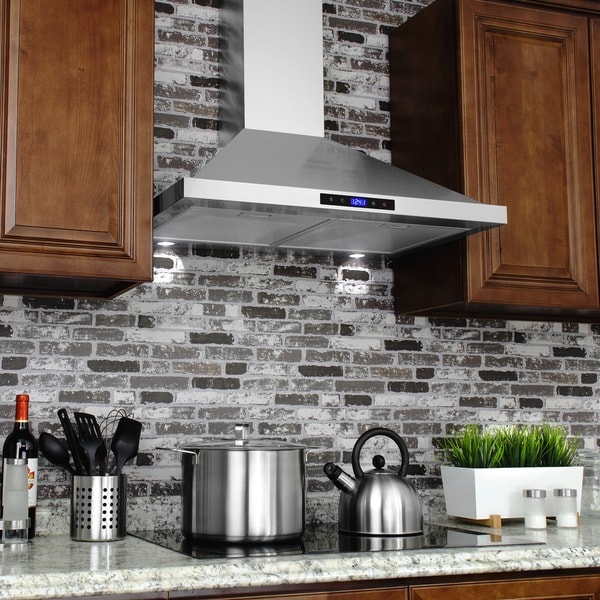 Stainless Steel Mount Range Hood akdy silvertone stainless steel 30 inch wall mount range hood