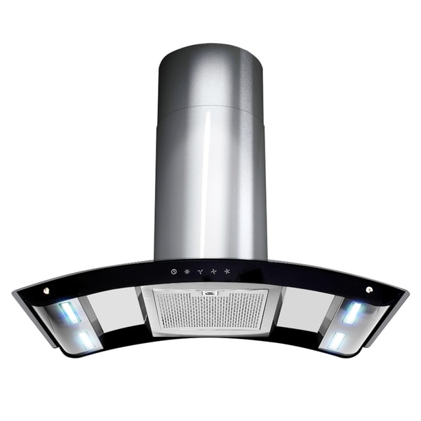 Akdy 36 Stainless Steel Island Mount Range Hood W Led Strips Akdy 36 Stainless Steel Island Mount Range Hood W Led Strips Aluminum