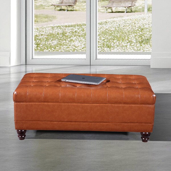 Shop Luxury Comfort Collection Classic Saddle Brown Tufted Storage