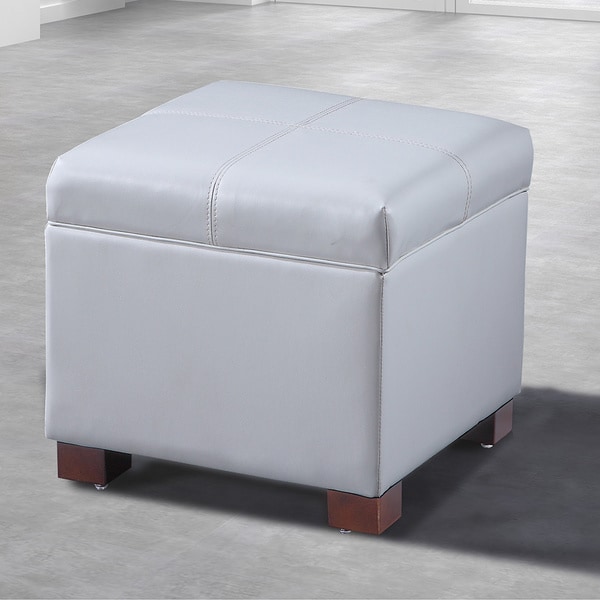 Royal Comfort Collection Traditional Leather Storage Cube With Royal Comfort Collection Traditional Leather Storage Cube With Hinge