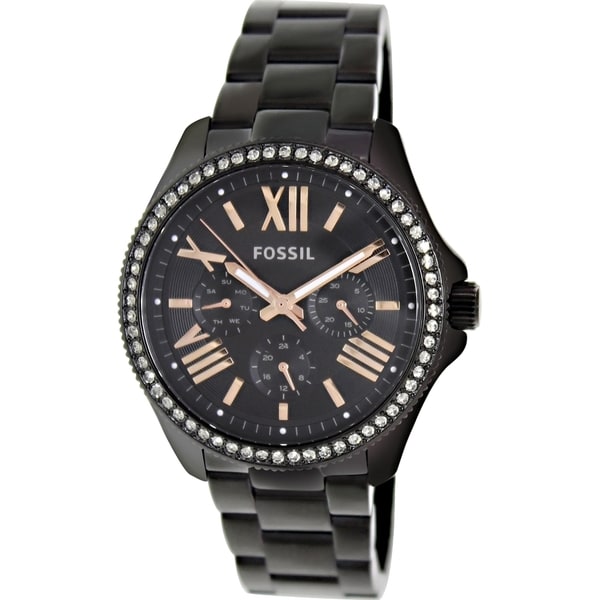 Fossil Women's Cecile AM4522 Black Stainless-Steel Quartz Watch with ...