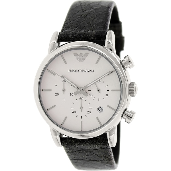 Emporio Armani Mens Classic AR1810 Black Leather Analog Quartz Watch