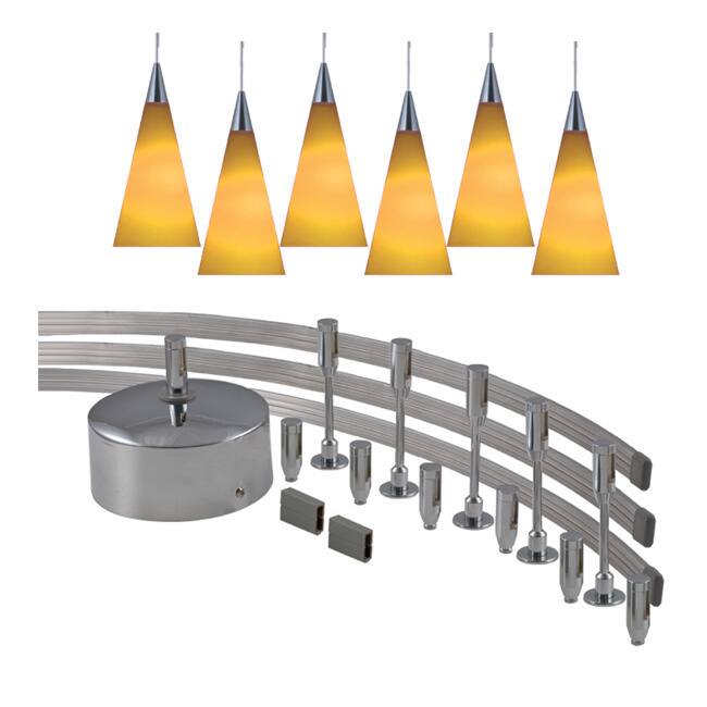 Jesco 6-light 300-watt Low Volt Complete Monorail Pendant Kit