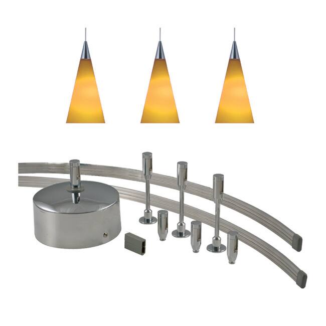 Jesco 3-light 150-watt Low Volt Complete Monorail Pendant Kit