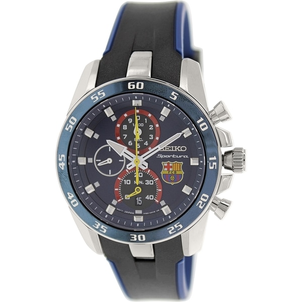 seiko men's quartz blue dial watch