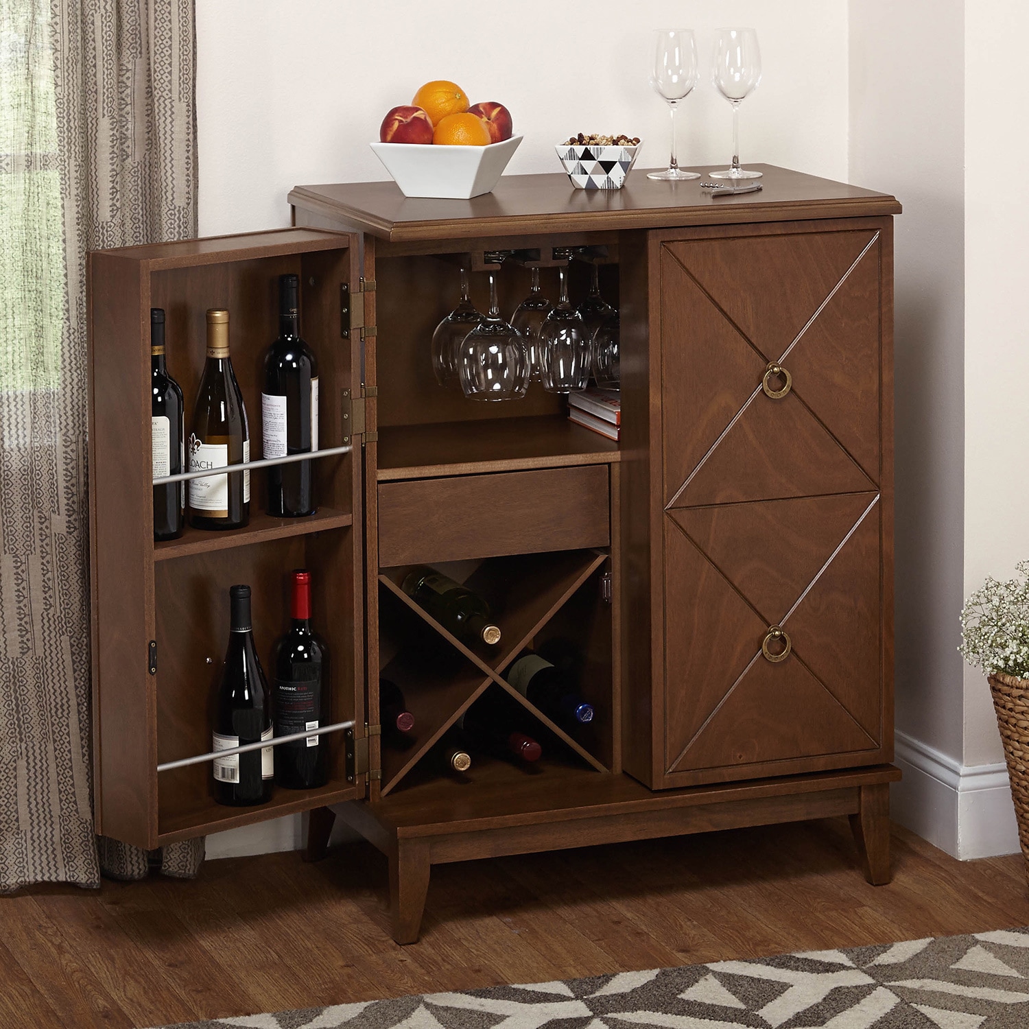 Shop Simple Living Lexington Wine Cabinet On Sale Free