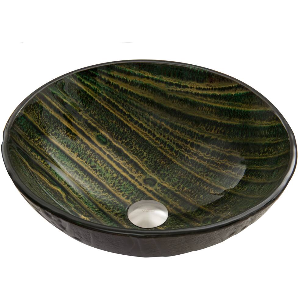 VIGO Green Asteroid Glass Vessel Sink