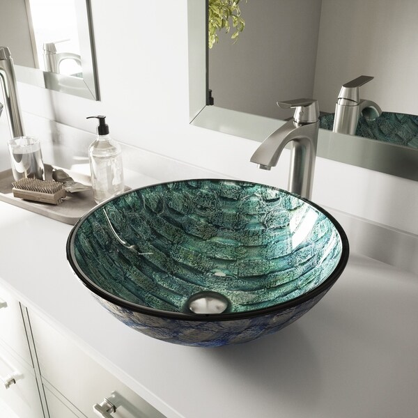 VIGO Oceania Glass Vessel Bathroom Sink