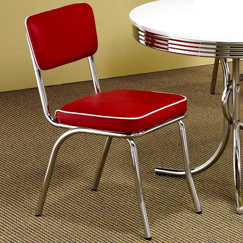 Nostalgic Vintage Bistro Design Chrome Base Dining Set