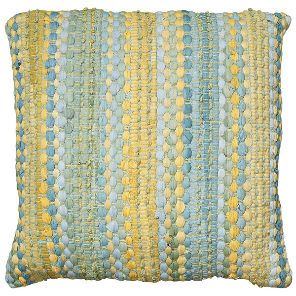 LNR Home Contemporary Blue Yellow 20 inch Throw Pillow