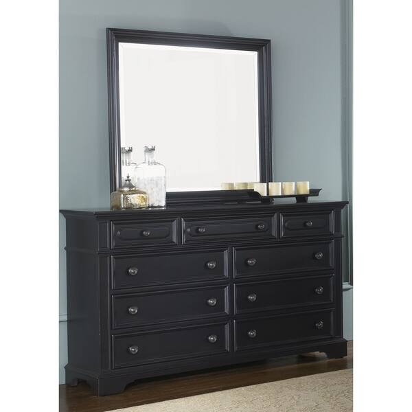 Shop Liberty Black 9 Drawer Dresser And Mirror Set Free Shipping