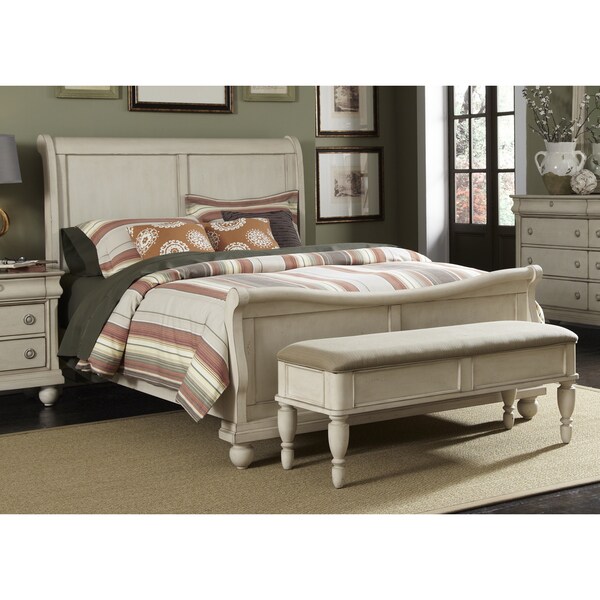 Rustic White Traditions Sleighbed
