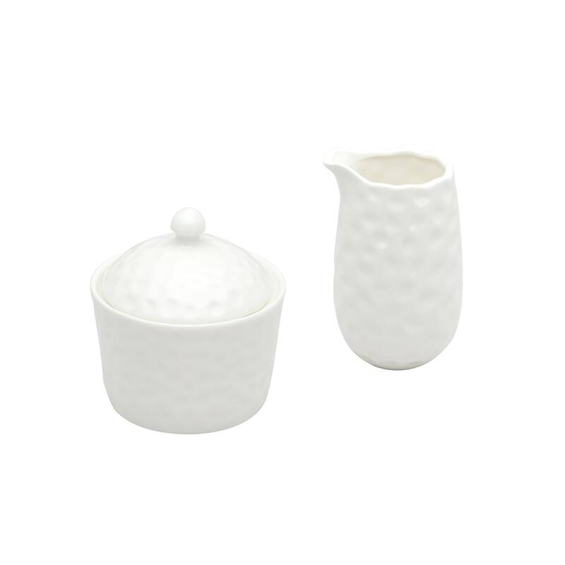 Red Vanilla Marble Covered Sugar Bowl/ Creamer Set