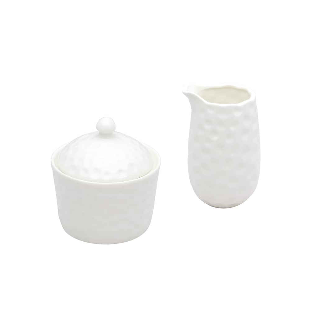 Red Vanilla Marble Covered Sugar Bowl/ Creamer Set