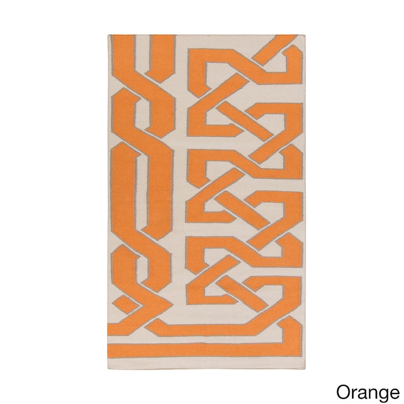 Flatweave Hand-woven Ilkeston Reversible Wool Area Rug
