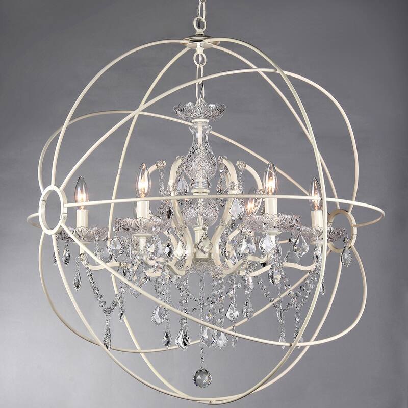 5-light 22-inch Rosielee White Chandelier - White