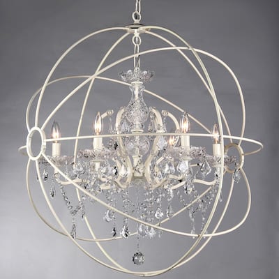 5-light 22-inch Rosielee White Chandelier