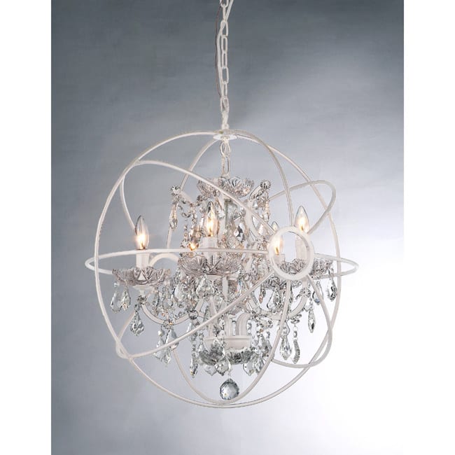 5-light 22-inch Rosielee White Chandelier