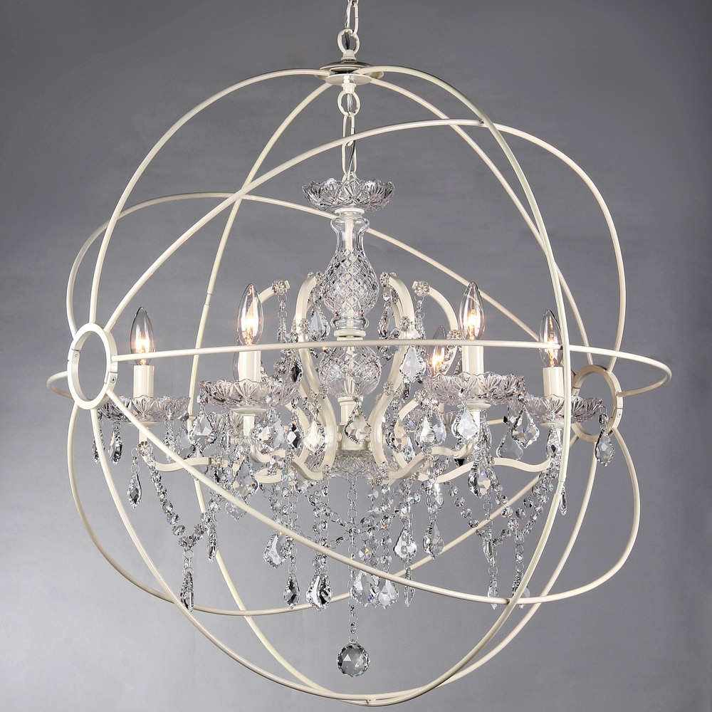 Warehouse of Tiffany 5-light 22-inch Rosielee White Chandelier