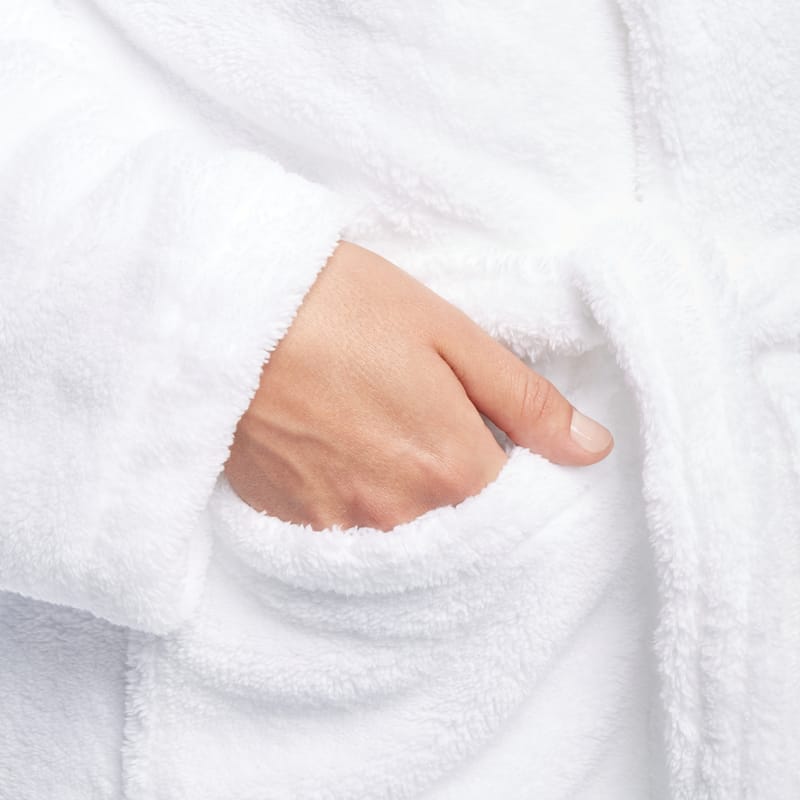 Authentic Hotel and Spa Unisex Microfiber White Bath Robe