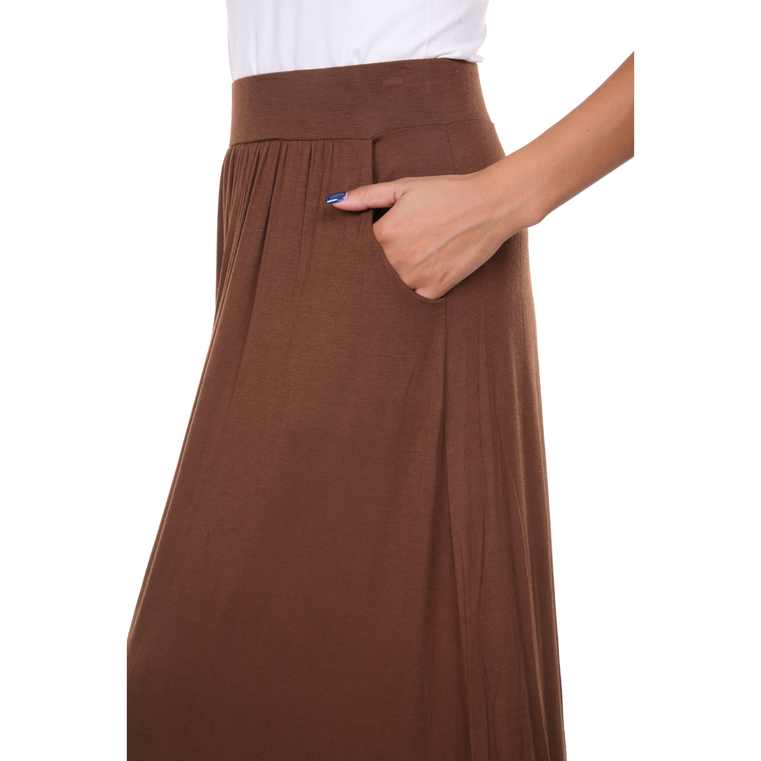 white maxi skirt with pockets