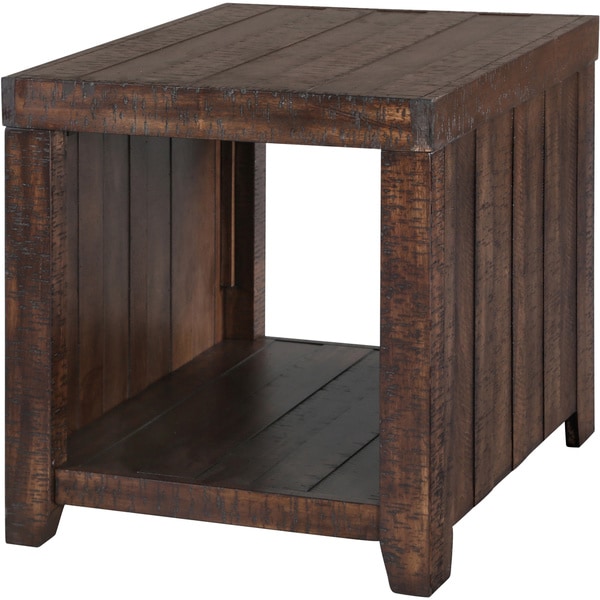 Shop Caitlyn Rustic Distressed Natural Rectangular End Table Free