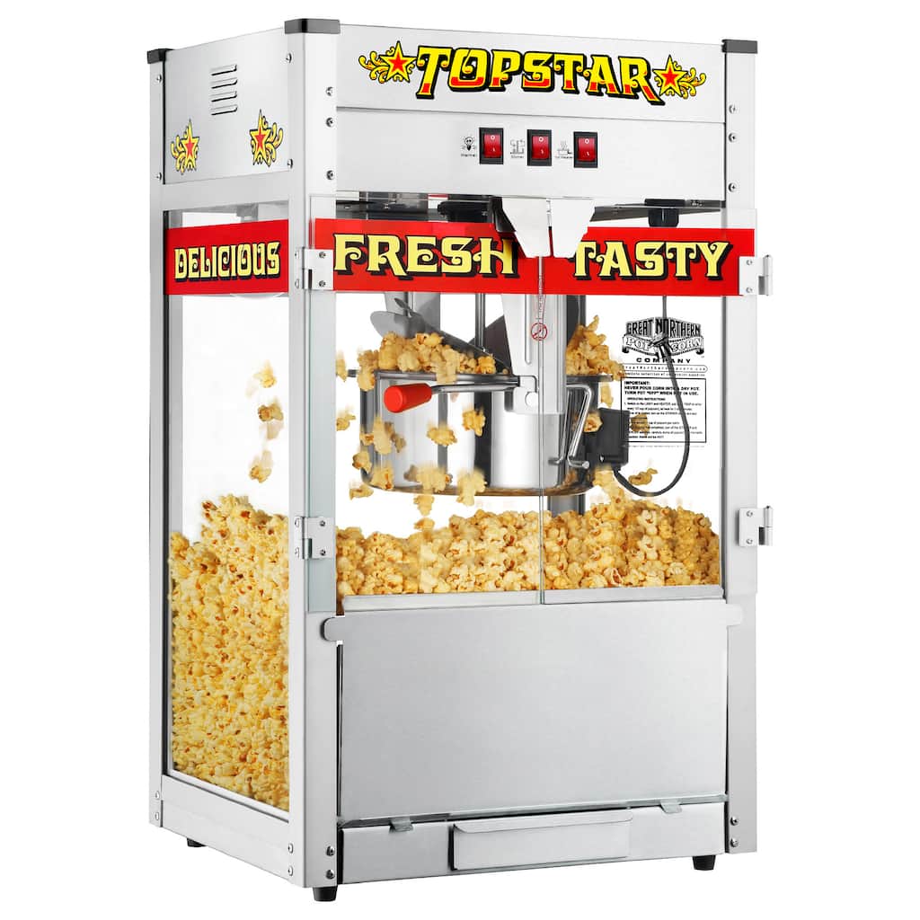 Great Northern TopStar Commercial Quality Bar Style Popcorn Popper Machine - Red