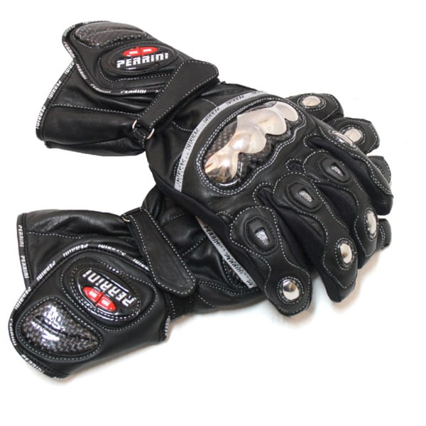 Perrini Metal/ Leather Motorcycle Riding Gloves